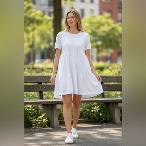 Old Navy White Tiered Mini Dress